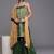 Women Green Geometric Woven Design Kurta with Sharara & With Sequin Dupatta