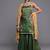 Women Green Geometric Woven Design Kurta with Sharara & With Sequin Dupatta