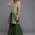 Women Green Geometric Woven Design Kurta with Sharara & With Sequin Dupatta