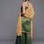 Women Green Geometric Woven Design Kurta with Sharara & With Sequin Dupatta