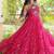 Pink georgette readymade anarkali suit with laheriya & kutchi work