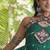 Green georgette readymade anarkali suit with laheriya & kutchi work