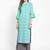 Women Sea Green Floral Printed Pure Cotton Kurta with Palazzos