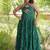 Green georgette readymade anarkali suit with laheriya & kutchi work