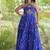 Violet georgette readymade anarkali suit with laheriya & kutchi work