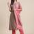 Women Beige & Pink Floral Yoke Design Regular Kurta With Trousers & Dupatta