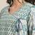 Women Turquoise Blue & Off-White Floral Angrakha Pure Cotton Kurta With Palazzos