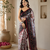 grey color multi digital hand picked kalamkari print cotton blend saree
