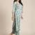 Women Turquoise Blue & Off-White Floral Angrakha Pure Cotton Kurta With Palazzos