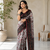 grey color multi digital hand picked kalamkari print cotton blend saree