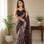 grey color multi digital hand picked kalamkari print cotton blend saree