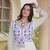 White cotton readymade anarkali suit with thread embroidery work