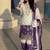 Violet&white georgette readymade suit with zari & embroidery work