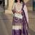 Violet&white georgette readymade suit with zari & embroidery work
