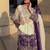 Violet&white georgette readymade suit with zari & embroidery work