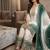 Blue&white georgette readymade suit with diamond & embroidery work