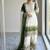 Mehendi&white georgette readymade suit with diamond & embroidery work