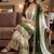 Mehendi&white georgette readymade suit with diamond & embroidery work