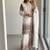 Lavender&white georgette readymade suit with diamond & embroidery work