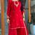 Red georgette readymade suit with sequence & embroidery work