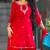 Red georgette readymade suit with sequence & embroidery work