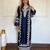 Navy rayon readymade suit with sequence & embroidery work