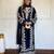 Navy rayon readymade suit with sequence & embroidery work