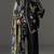 Black cotton readymade suit with thread embroidery work