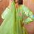 Women green floral embroidered peplum kurta with palazzo pant and dupatta
