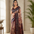 yellow color multi digital hand picked kalamkari print cotton blend saree