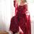 Women maroon bandhani print anarkali kurta with pent & dupatta