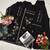 Black cotton readymade suit with thread embroidery work