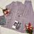 Lavender cotton readymade suit with thread embroidery work