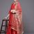 Women Red Striped Kurta with Sharara & With Dupatta