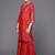 Women Red Striped Kurta with Sharara & With Dupatta