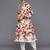 Off White & Brown Floral Printed Mirror Work Pure Cotton Kurta With Dhoti Pants