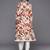 Off White & Brown Floral Printed Mirror Work Pure Cotton Kurta With Dhoti Pants