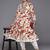 Off White & Brown Floral Printed Mirror Work Pure Cotton Kurta With Dhoti Pants