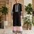 Women black embroidered kurta palazzo set