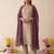 Festive wear beige kurta and wine dupatta  suit set