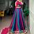 Navratri Multicolor Panel Chinon Free Size Lehenga Choli with Gotta Patti Lace Border Dupatta