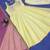 Women yellow anarkali kurta with yellow pant and pink dupatta