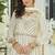 Chinon embroidered off white readymade salwar kameez