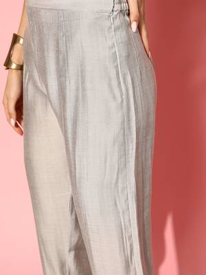 Floral Embroidered Regular Beads and Stones Kurta with Trousers & Dupatta 6