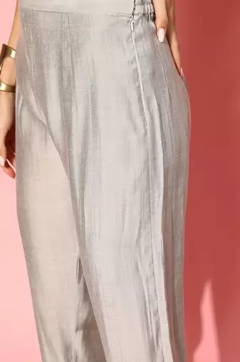 Floral Embroidered Regular Beads and Stones Kurta with Trousers & Dupatta