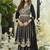 Chinon embroidered black readymade salwar kameez