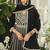 Chinon embroidered black readymade salwar kameez