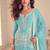 Faux chinon readymade embroidered salwar suit in sky blue colour