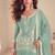 Faux chinon readymade embroidered salwar suit in sea green colour