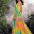 Yellow embroidered chinon silk haldi wear readymade palazzo suit